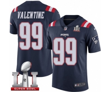 Men's Nike New England Patriots #99 Vincent Valentine Limited Navy Blue Rush Super Bowl LI 51 NFL Jersey