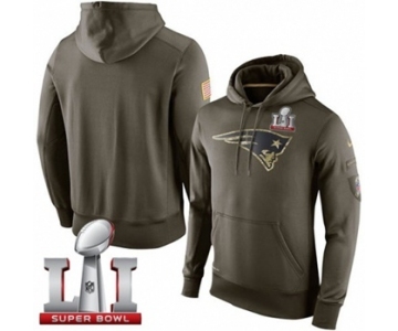 NFL Men's New England Patriots Nike Olive Salute To Service KO Performance Super Bowl LI 51 Hoodie