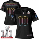 Women's Nike New England Patriots #10 Jimmy Garoppolo Game Black Fashion Super Bowl LI 51 NFL Jersey