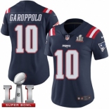 Women's Nike New England Patriots #10 Jimmy Garoppolo Limited Navy Blue Rush Super Bowl LI 51 NFL Jersey