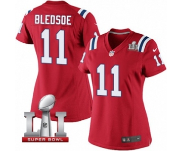 Women's Nike New England Patriots #11 Drew Bledsoe Elite Red Alternate Super Bowl LI 51 NFL Jersey