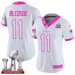 Women's Nike New England Patriots #11 Drew Bledsoe Limited White-Pink Rush Fashion Super Bowl LI 51 NFL Jersey