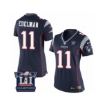 Women's Nike New England Patriots #11 Julian Edelman Navy Blue Team Color Super Bowl LI Champions NFL Jersey