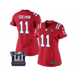 Women's Nike New England Patriots #11 Julian Edelman Red Alternate Super Bowl LI Champions NFL Jersey