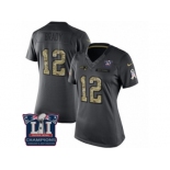 Women's Nike New England Patriots #12 Tom Brady Limited Black 2016 Salute to Service Super Bowl LI Champions NFL Jersey