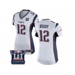 Women's Nike New England Patriots #12 Tom Brady White Super Bowl LI Champions NFL Jersey