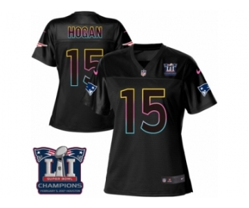 Women's Nike New England Patriots #15 Chris Hogan Game Black Fashion Super Bowl LI Champions NFL Jersey