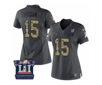 Women's Nike New England Patriots #15 Chris Hogan Limited Black 2016 Salute to Service Super Bowl LI Champions NFL Jersey