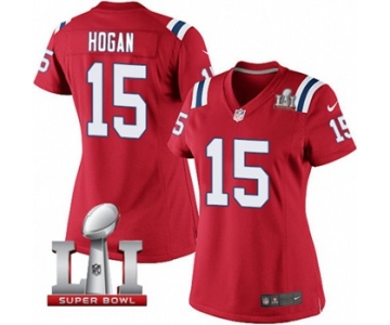 Women's Nike New England Patriots #15 Chris Hogan Limited Red Alternate Super Bowl LI 51 NFL Jersey