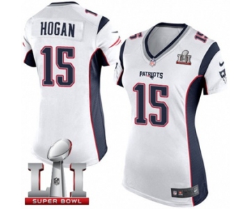 Women's Nike New England Patriots #15 Chris Hogan Limited White Super Bowl LI 51 NFL Jersey