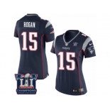 Women's Nike New England Patriots #15 Chris Hogan Navy Blue Team Color Super Bowl LI Champions NFL Jersey