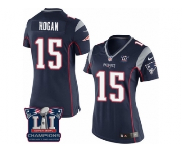 Women's Nike New England Patriots #15 Chris Hogan Navy Blue Team Color Super Bowl LI Champions NFL Jersey