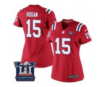 Women's Nike New England Patriots #15 Chris Hogan Red Alternate Super Bowl LI Champions NFL Jersey