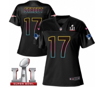 Women's Nike New England Patriots #17 Devin Street Game Black Fashion Super Bowl LI 51 NFL Jersey