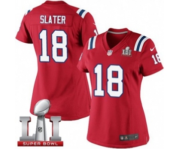 Women's Nike New England Patriots #18 Matthew Slater Elite Red Alternate Super Bowl LI 51 NFL Jersey