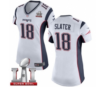 Women's Nike New England Patriots #18 Matthew Slater Elite White Super Bowl LI 51 NFL Jersey