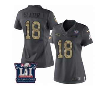 Women's Nike New England Patriots #18 Matthew Slater Limited Black 2016 Salute to Service Super Bowl LI Champions NFL Jersey