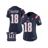 Women's Nike New England Patriots #18 Matthew Slater Limited Navy Blue Rush Super Bowl LI Champions NFL Jersey