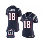 Women's Nike New England Patriots #18 Matthew Slater Navy Blue Team Color Super Bowl LI Champions NFL Jersey