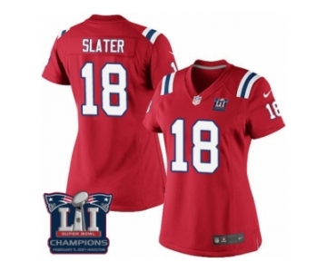 Women's Nike New England Patriots #18 Matthew Slater Red Alternate Super Bowl LI Champions NFL Jersey