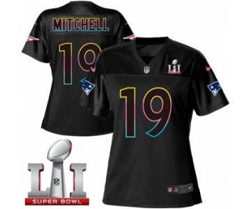 Women's Nike New England Patriots #19 Malcolm Mitchell Game Black Fashion Super Bowl LI 51 NFL Jersey