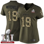 Women's Nike New England Patriots #19 Malcolm Mitchell Limited Green Salute to Service Super Bowl LI 51 NFL Jersey