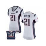 Women's Nike New England Patriots #21 Malcolm Butler White Super Bowl LI Champions NFL Jersey