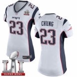 Women's Nike New England Patriots #23 Patrick Chung Elite White Super Bowl LI 51 NFL Jersey