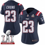 Women's Nike New England Patriots #23 Patrick Chung Limited Navy Blue Rush Super Bowl LI 51 NFL Jersey