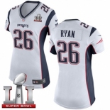 Women's Nike New England Patriots #26 Logan Ryan Elite White Super Bowl LI 51 NFL Jersey