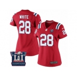 Women's Nike New England Patriots #28 James White Red Alternate Super Bowl LI Champions NFL Jersey