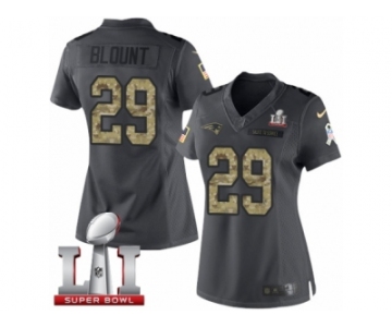 Women's Nike New England Patriots #29 LeGarrette Blount Limited Black 2016 Salute to Service Super Bowl LI 51 NFL Jersey