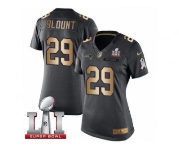 Women's Nike New England Patriots #29 LeGarrette Blount Limited Black Gold Salute to Service Super Bowl LI 51 NFL Jersey