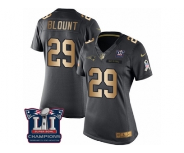 Women's Nike New England Patriots #29 LeGarrette Blount Limited Black Gold Salute to Service Super Bowl LI Champions NFL Jersey