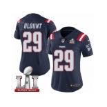 Women's Nike New England Patriots #29 LeGarrette Blount Limited Navy Blue Rush Super Bowl LI 51 NFL Jersey