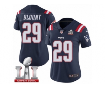 Women's Nike New England Patriots #29 LeGarrette Blount Limited Navy Blue Rush Super Bowl LI 51 NFL Jersey