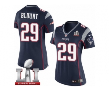 Women's Nike New England Patriots #29 LeGarrette Blount Navy Blue Team Color Super Bowl LI 51 NFL Jersey