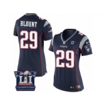 Women's Nike New England Patriots #29 LeGarrette Blount Navy Blue Team Color Super Bowl LI Champions NFL Jersey