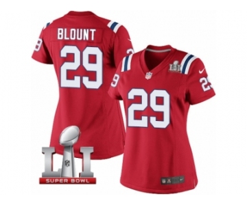 Women's Nike New England Patriots #29 LeGarrette Blount Red Alternate Super Bowl LI 51 NFL Jersey