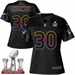 Women's Nike New England Patriots #30 Duron Harmon Game Black Fashion Super Bowl LI 51 NFL Jersey