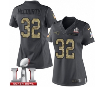 Women's Nike New England Patriots #32 Devin McCourty Limited Black 2016 Salute to Service Super Bowl LI 51 NFL Jersey