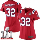 Women's Nike New England Patriots #32 Devin McCourty Limited Red Alternate Super Bowl LI 51 NFL Jersey