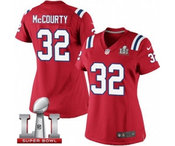 Women's Nike New England Patriots #32 Devin McCourty Limited Red Alternate Super Bowl LI 51 NFL Jersey