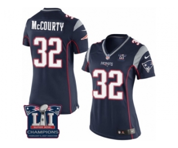 Women's Nike New England Patriots #32 Devin McCourty Navy Blue Team Color Super Bowl LI Champions NFL Jersey