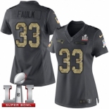 Women's Nike New England Patriots #33 Kevin Faulk Limited Black 2016 Salute to Service Super Bowl LI 51 NFL Jersey