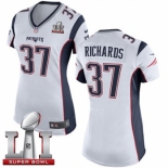 Women's Nike New England Patriots #37 Jordan Richards Elite White Super Bowl LI 51 NFL Jersey