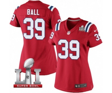 Women's Nike New England Patriots #39 Montee Ball Elite Red Alternate Super Bowl LI 51 NFL Jersey