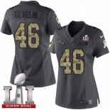 Women's Nike New England Patriots #46 James Develin Limited Black 2016 Salute to Service Super Bowl LI 51 NFL Jersey