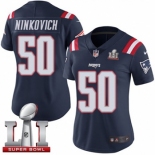 Women's Nike New England Patriots #50 Rob Ninkovich Limited Navy Blue Rush Super Bowl LI 51 NFL Jersey