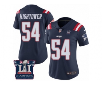 Women's Nike New England Patriots #54 Dont'a Hightower Limited Navy Blue Rush Super Bowl LI Champions NFL Jersey